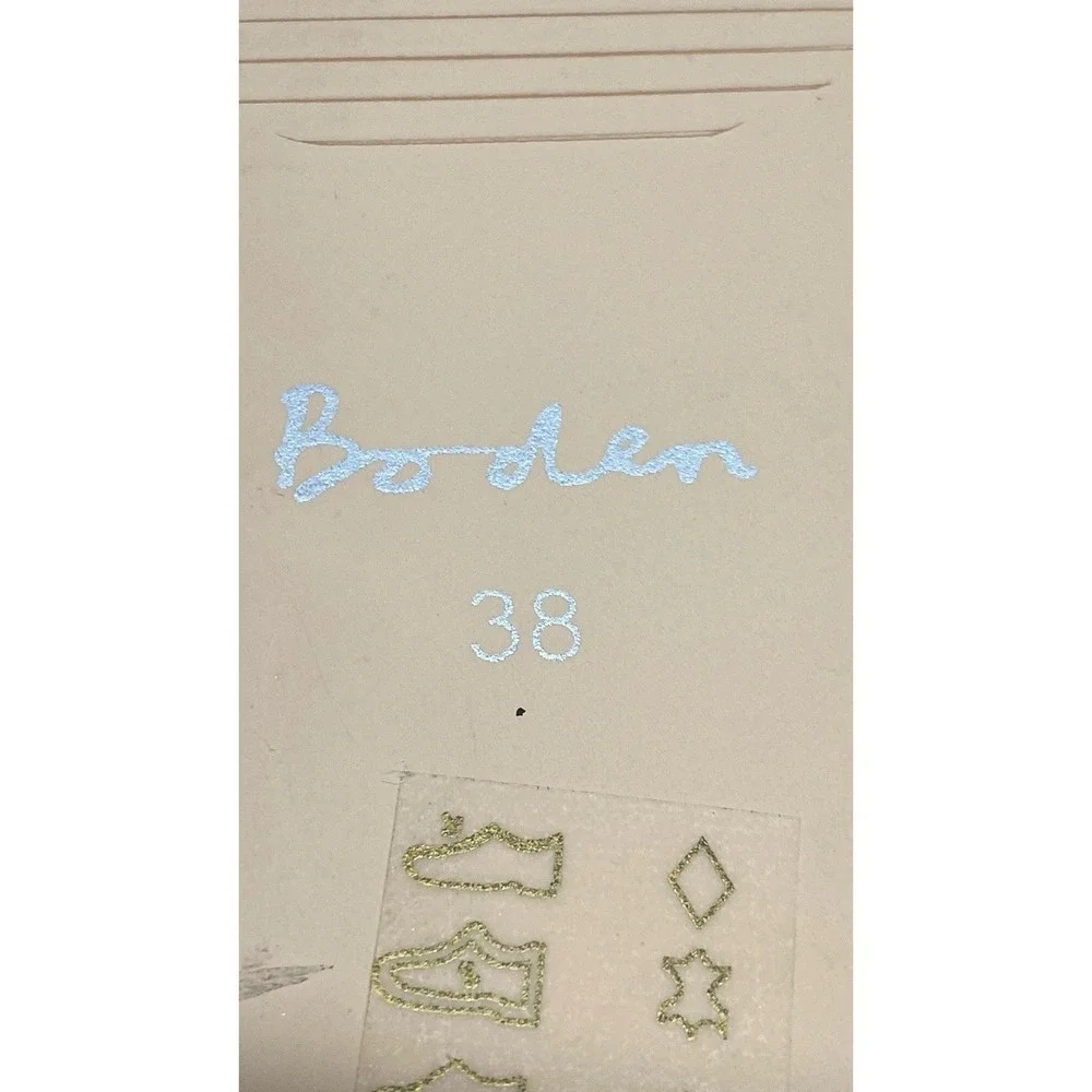 Boden Gold Metallic‎ Leather Low Wedge Sandals Polka Dot Insole Size 38